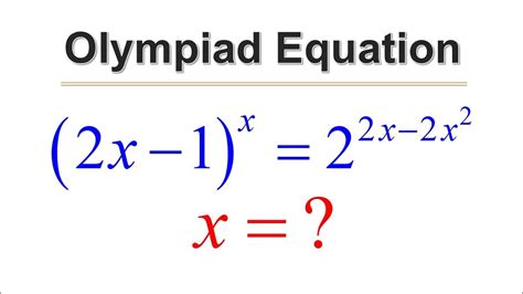 Olympiad Equation Learn How To Solve Exponential Equation Olympiad Training Youtube