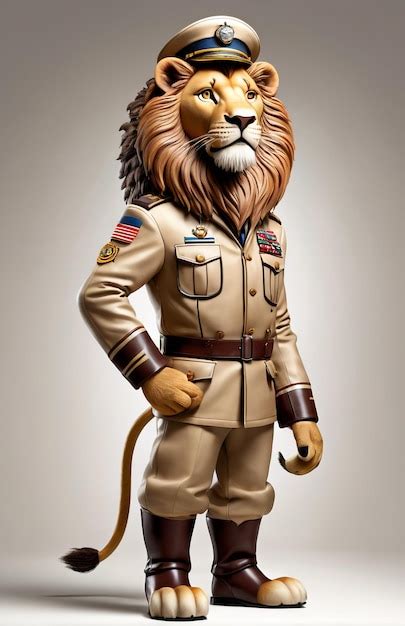 Premium Photo Anthropomorphic Lion Character Isolated On Background