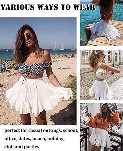 Avidlove Women S Pleated Skater Skirt Basic Casual High Waisted Ruffles Flared Mini Lingerie