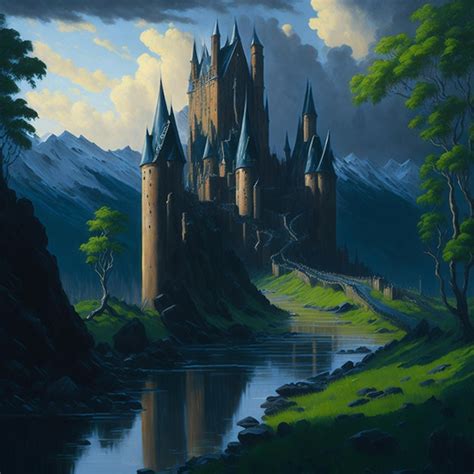 Asgard Castle Seen From The Bifrost Premium Ai Generated Image