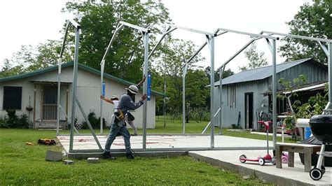 Installing a Metal carport - YouTube