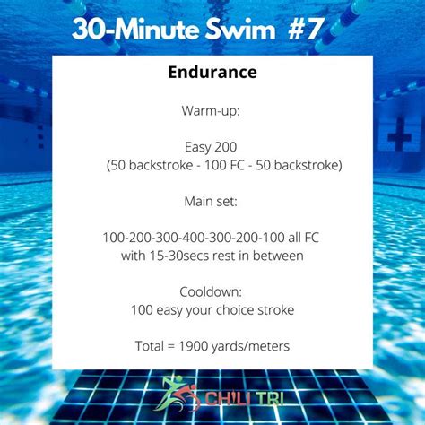 30 minute swim set 7 endurance – Artofit