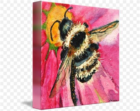 Honey Bee Watercolor Painting Art, PNG, 592x650px, Honey Bee, Abstract Art, Acrylic Paint, Art ...