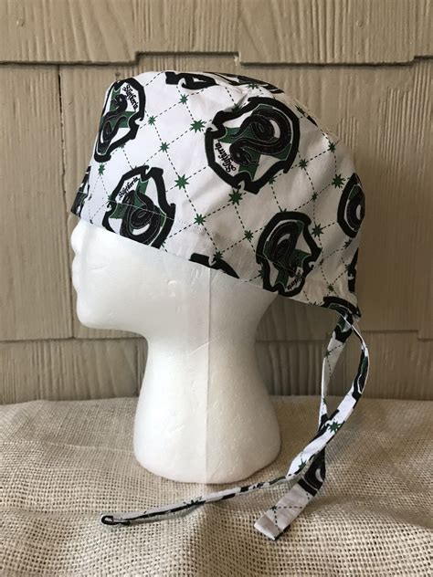 Slytherin Hogwarts House Scrub Cap Surgery Cap Scrub Hat Etsy Scrub