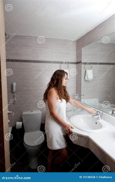 Beautiful Woman In Bathroom Stock Photo Image Of Closet Long 15138538