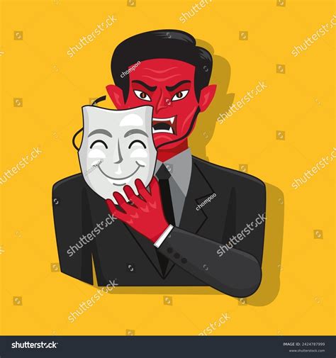 Devil Evil Businessman Suit Hides His Stock Vector Royalty Free