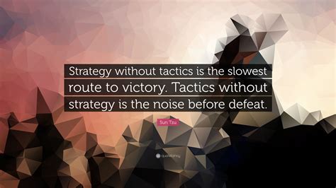 Sun Tzu Quote Strategy Without Tactics Is The Slowest Route To