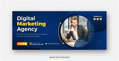 Premium Vector Digital Marketing Promotional Agency Facebook Cover Template Design