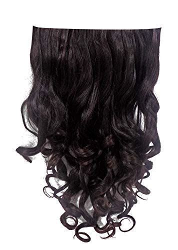 Boxo Curly And Wavy Full Head Clip In Hair Extensions Black Brown