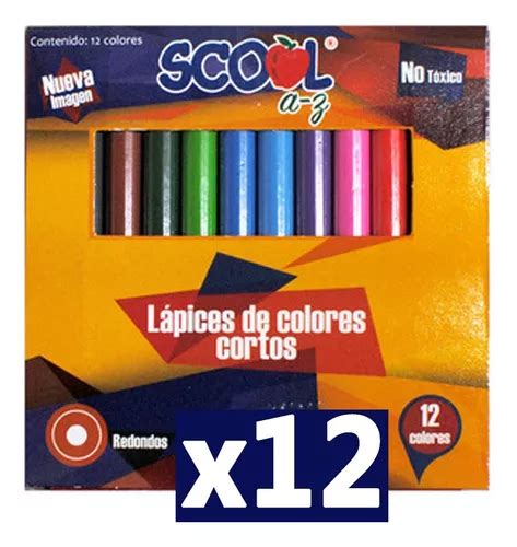 12 Cajas De Colores Escolares Con 12 Cortos C U Economicos MercadoLibre