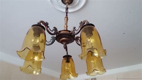 Винтаж: Крупная пяти рожковая люстра. СССР купить в интернет-магазине ...