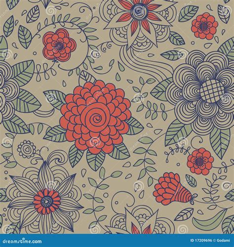 Floral Vintage Seamless Pattern Royalty Free Stock Image Image 17209696