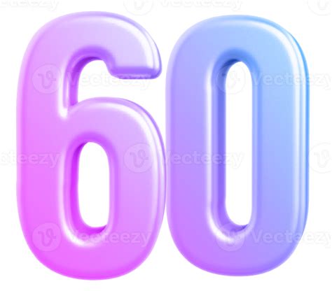 3d Nummer 60 Gradient 36309363 PNG