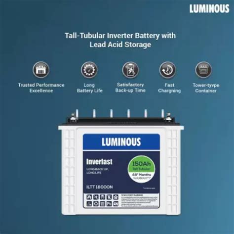 Luminous 150 Ah ILTT18000N Tubular Battery At Rs 24700 00 Luminous