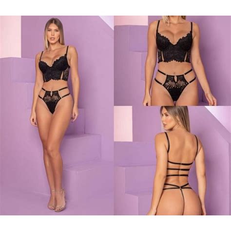 Conjunto Super Luxo Lingerie Sensual Shopee Brasil