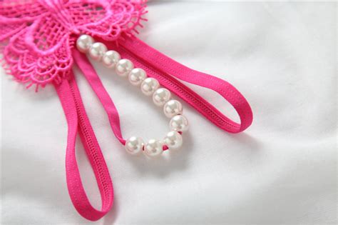 Women S Embroidered Sex Underwear Quick Drying Pearl G String Panty Low Waist Sexy Marry