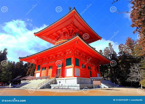 Temple in Kongobu-ji Danjo Garan Area, a Historical Buddhist Temple