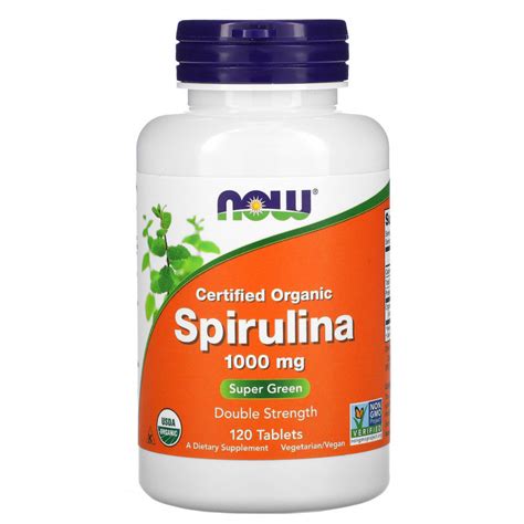 Organic Spirulina (сертифицированная органическая спирулина) 1000 мг ...