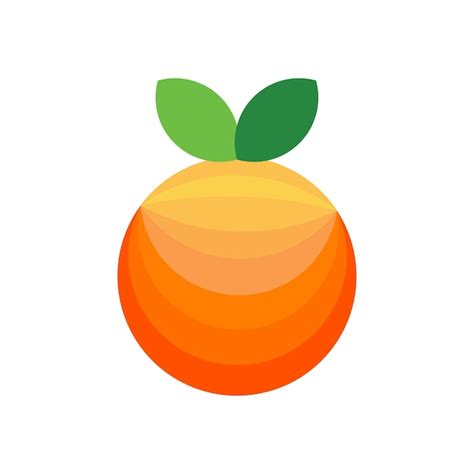 Vecteur Dicône Logo Agrumes Géométrique Orange Coloré Vecteur Premium