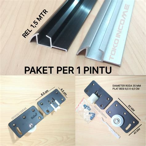 Jual PAKET Per Pintu Roda PLUS Rel Timbul 380 Lemari Sliding Geser 1