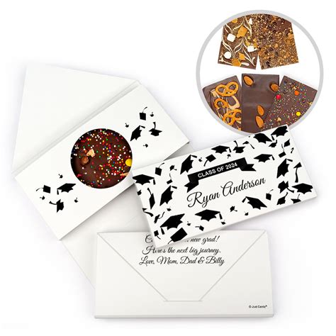 Personalized Graduation Tossed Caps Gourmet Infused Belgian Chocolate