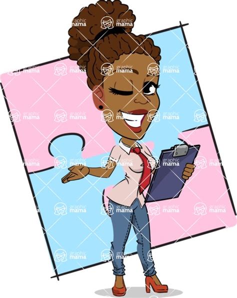 Flat Cartoon African American Girl Shape 12 Graphicmama