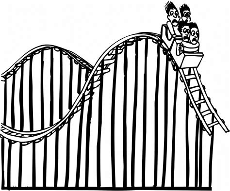 Roller Coaster To Color Coloring Page