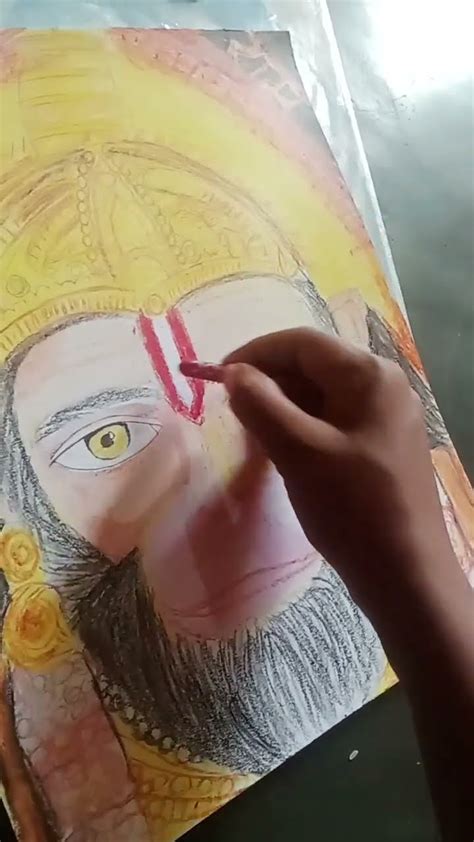 Hanuman Ji Ka Oil Pastel Colour Painting 🖌️🎨hanuman Oilpastel Youtube