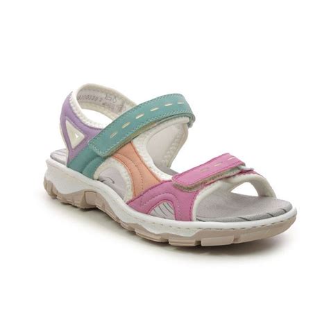 Rieker 68866 92 White Multi Womens Walking Sandals