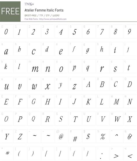 Atelier Femme Italic 1.000 Fonts Free Download - OnlineWebFonts.COM