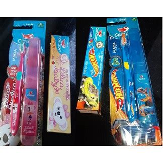 Escova De Dente Infantil Gel Dental Lilica Ripilica Rosa Verde Ou Hot Wheels Amarela Azul