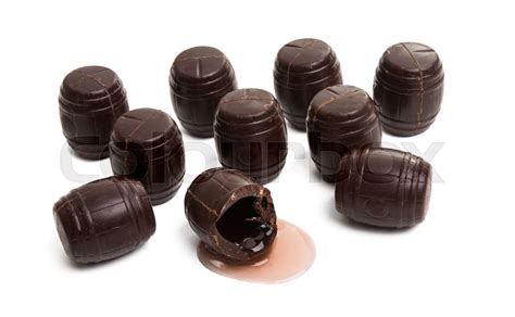 Chocolate Barrels With Liquor Stock Image Colourbox