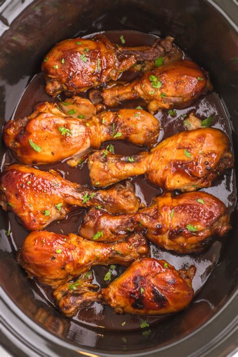 Slow Cooker BBQ Chicken Legs - Pumpkin 'N Spice