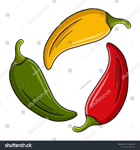 Hot Chilli Pepper Vector Style Illustration Stock Vector Royalty Free