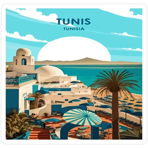 Tunisia Tunis Summer Vacation Travel Sticker in 2025 | Vintage travel