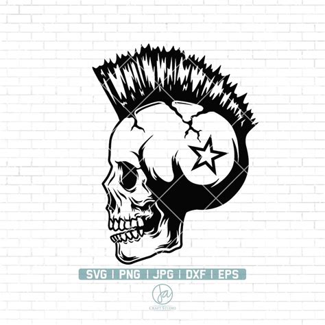 Mohawk Skull Svg Punk Rock Svg Skull Svg Skeleton Svg Goons Gang