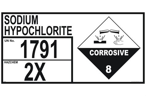 Sign Metal Sodium Hypochlorite 800 X 400mm Adelaide Safety Supplies
