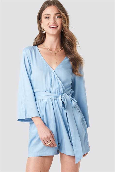Wrap Playsuit Blue Na Kd