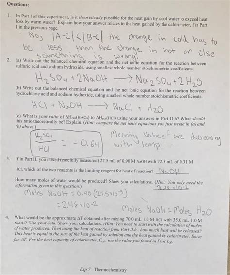 Solved Thermochemistry Heat Of Reaction DATA AND REPORT Chegg