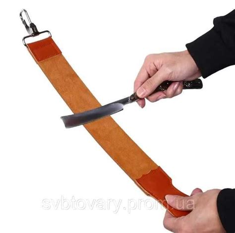 Кожаный ремень для правки ножей, опасных бритв (463мм х 52мм х 2мм ...