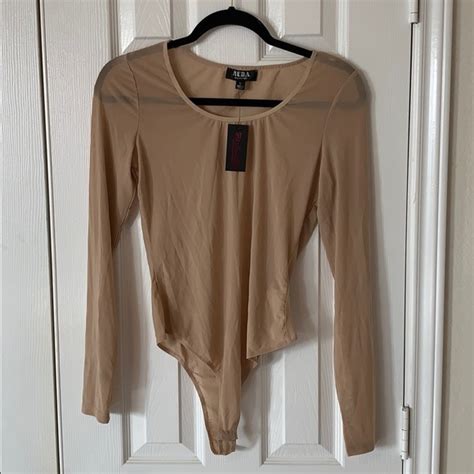 Hot Miami Styles Tops Nwt Hot Miami Styles Nude Mesh Long Sleeve Bodysui Poshmark