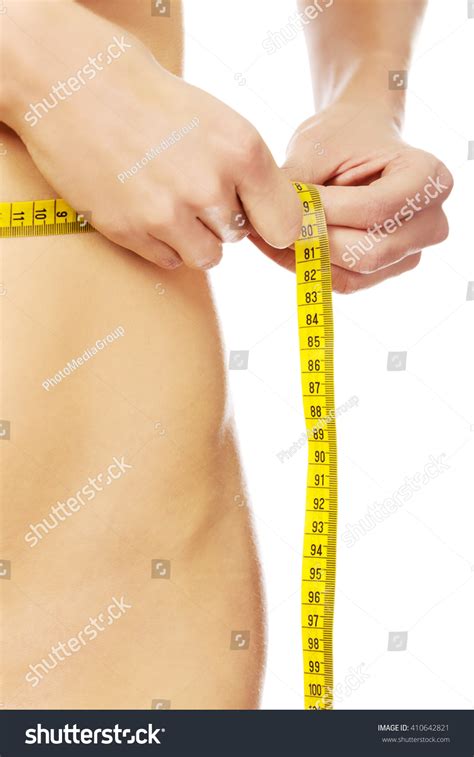 Naked Woman Measuring Her Body Stock Photo Shutterstock
