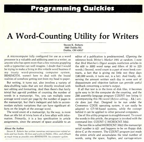 Word Counting Utility For Writers Byte Nomadic Research Labs