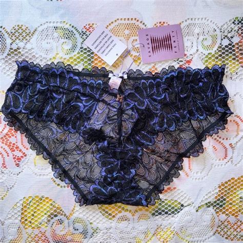 Savage X Fenty Intimates Sleepwear Nwt Savage Fenty Lingerie By Rihanna Purple Black