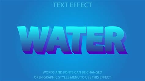 Water Text Effect Vector Illustration Editable 3221176 Vector Art At