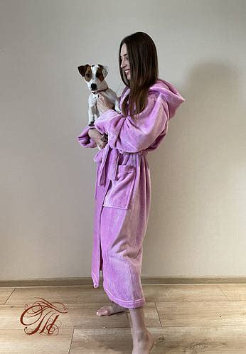 Купить Халат из микрофибры Велсофт Розовый, размер L 50-52 /длина 120 ...