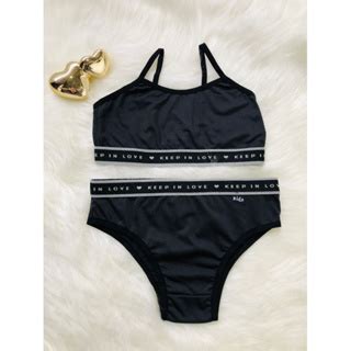 Kit Conjuntos Juvenil Lingerie Top Calcinha El Stico Revenda Moda Infantil Shopee Brasil