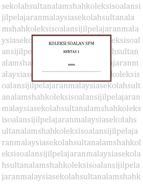 koleksi soalan spm paper    probability distribution