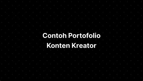 Contoh Portofolio Konten Kreator IMAGESEE