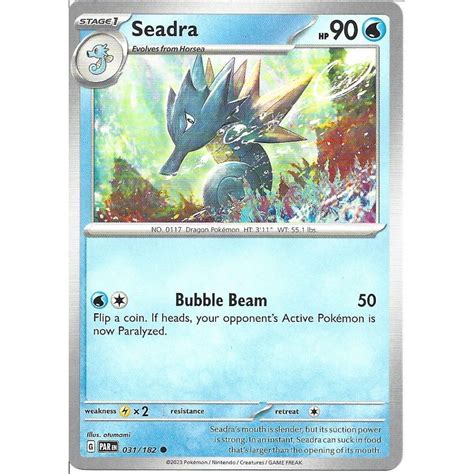 pokemon trading card game  seadra common card sv paradox